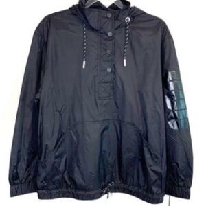 UGG Cameron Anorak Half-Zip Hooded Logo Black Jacket